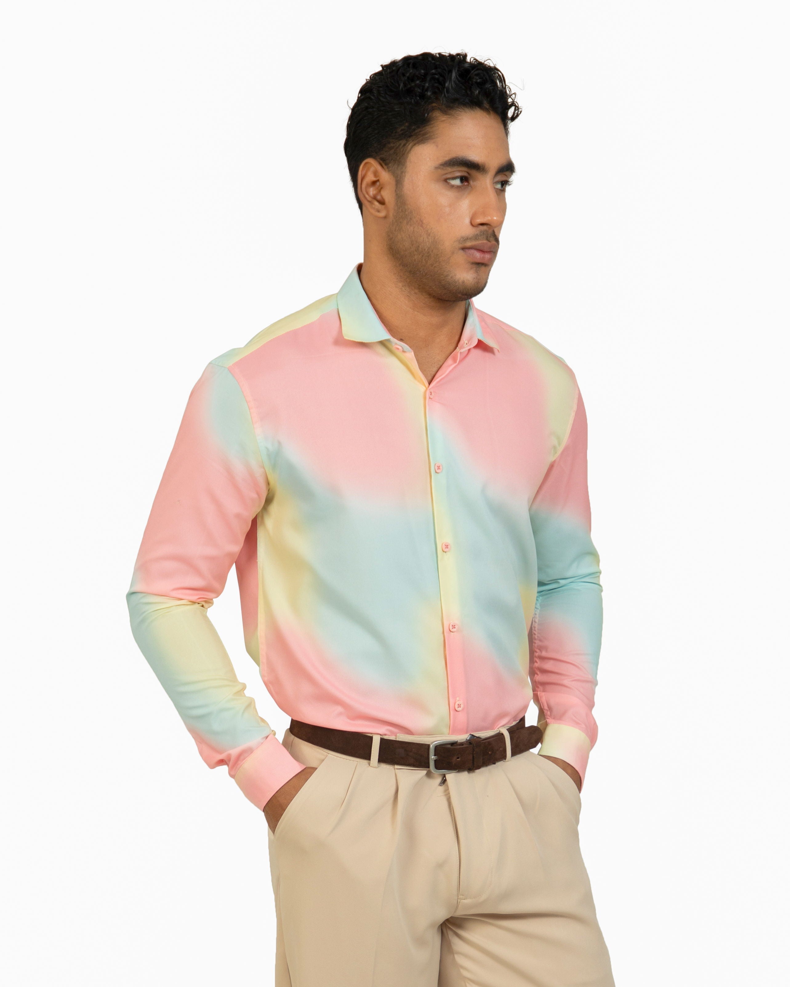 "Men Abstract Long Sleeve Shirt"